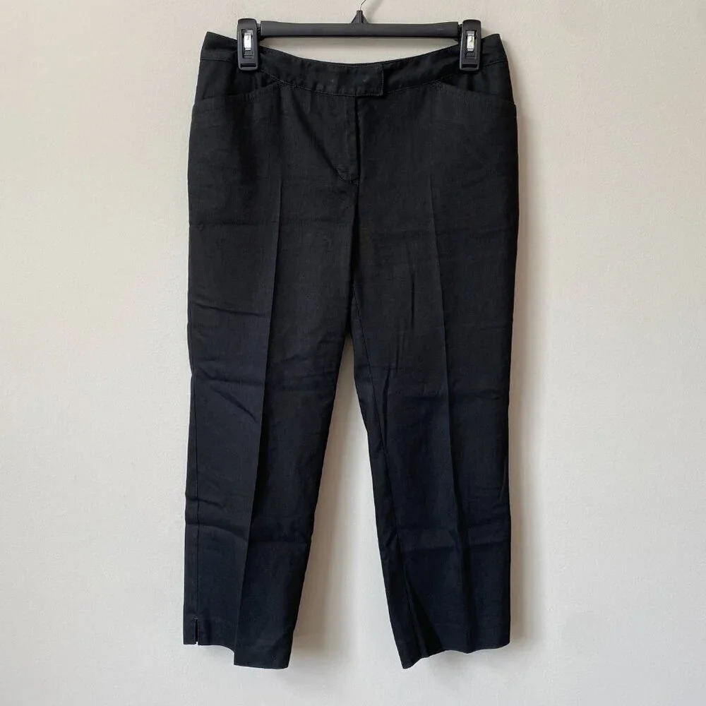 J. Jill Womens Size 6P Genuine Fit Below Waist Linen Cropped Trouser Dress Pants - Picture 3 of 16